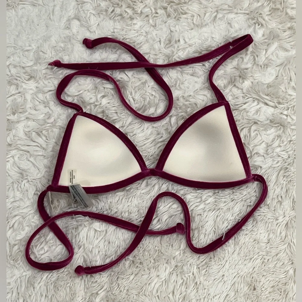 NEW Victoria's Secret PINK Swim Push-Up Velvet Bikini Top XS Pastel Tie Dye Pink